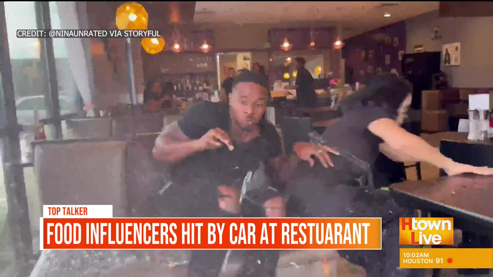 Car crashes into Houston food influencers while filming review at ...
