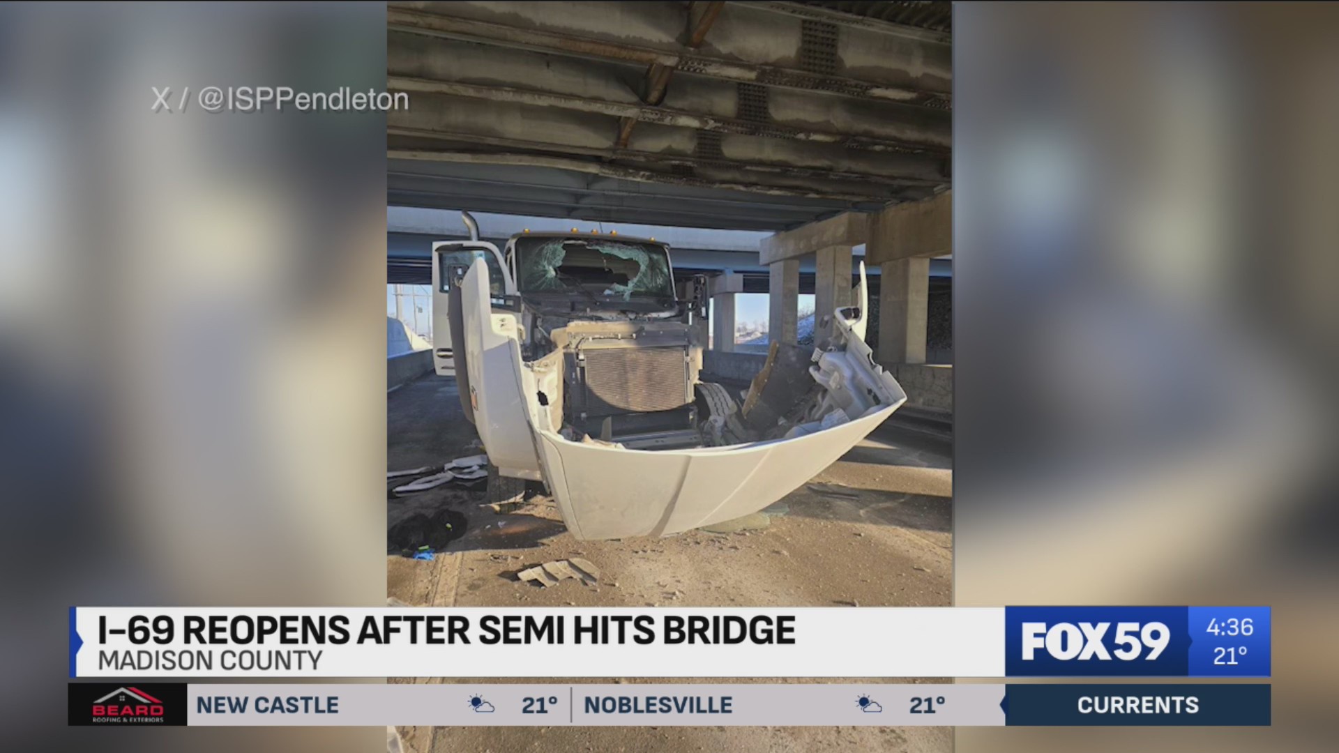 Bridge reopens after crash causes I-69 to be closed in Madison County ...