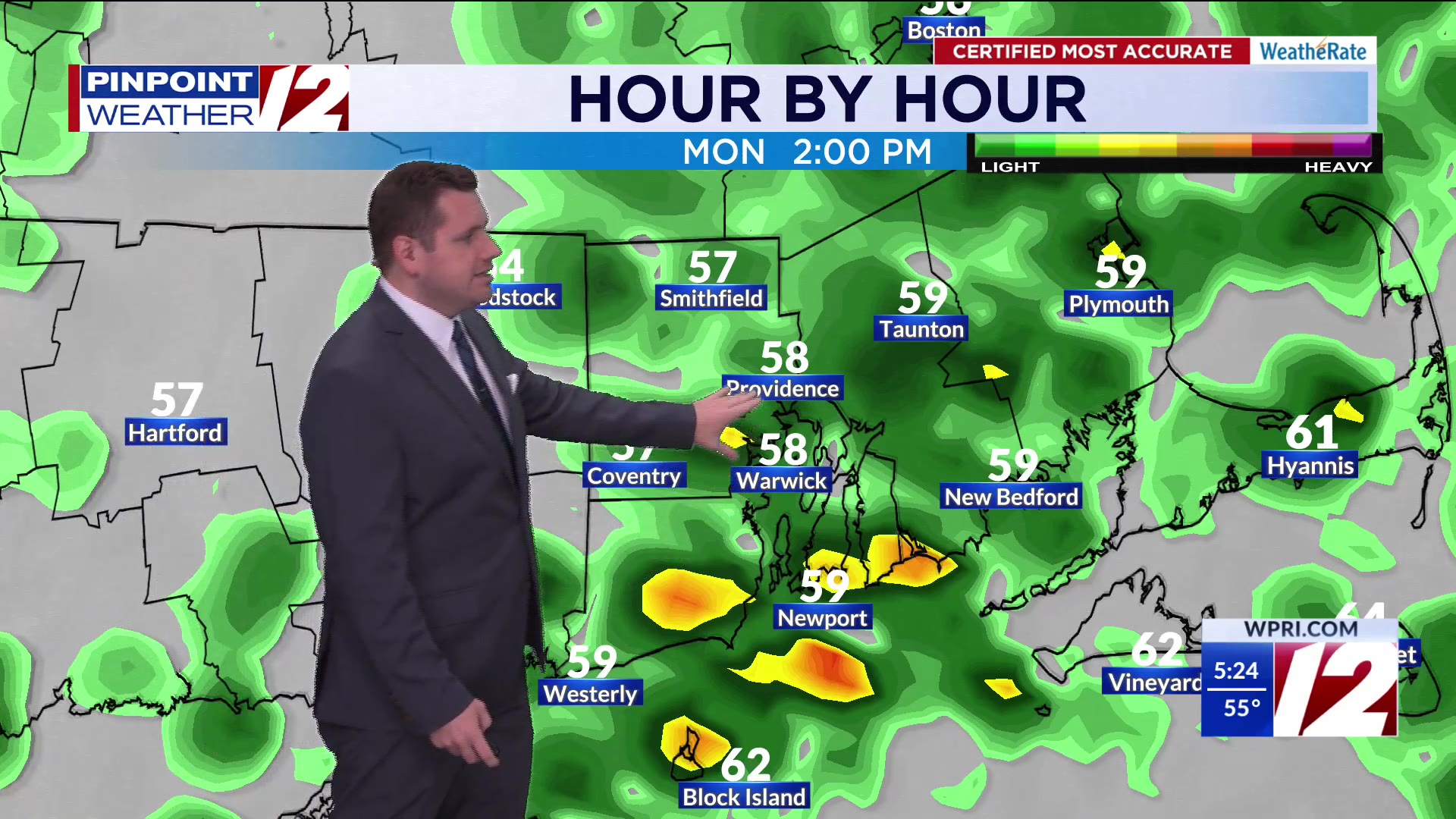 WPRI 12 Weather Forecast 10/13/25: Heavy Rain, Strong Winds Continue ...