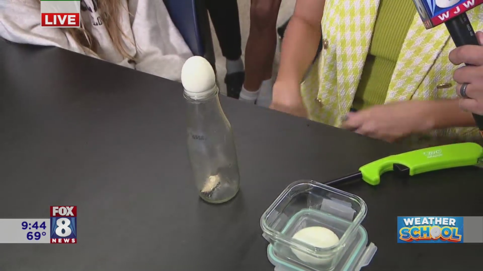 Alexis has an ‘eggcelent’ time with students from BereaMidpark Middle