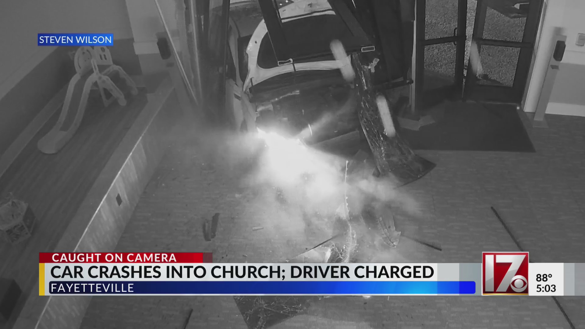 Driver charged after stolen car crashes into Fayetteville church – WSPA ...