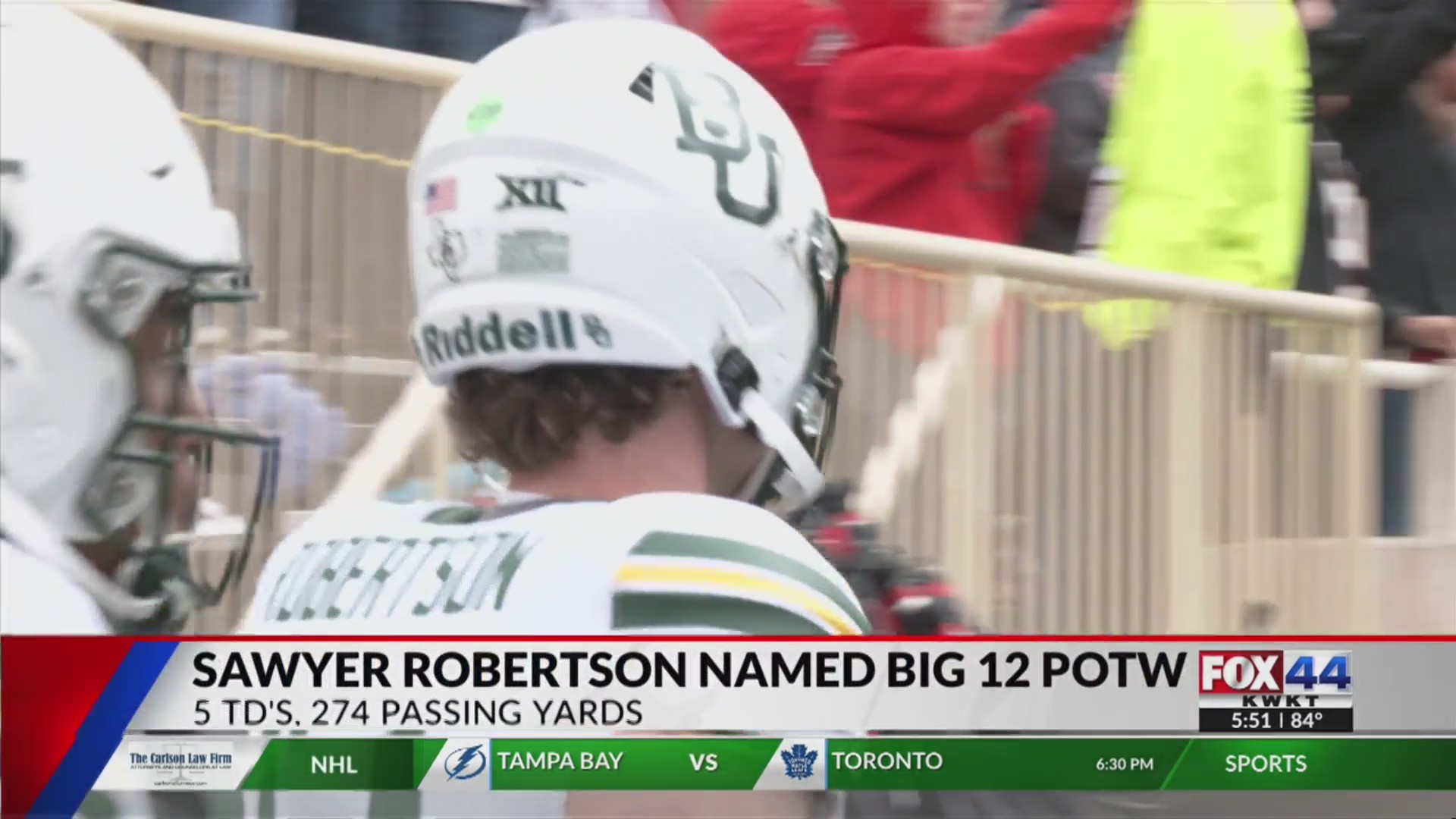 Sawyer Robertson named Big 12 Player of the Week KWKT FOX 44