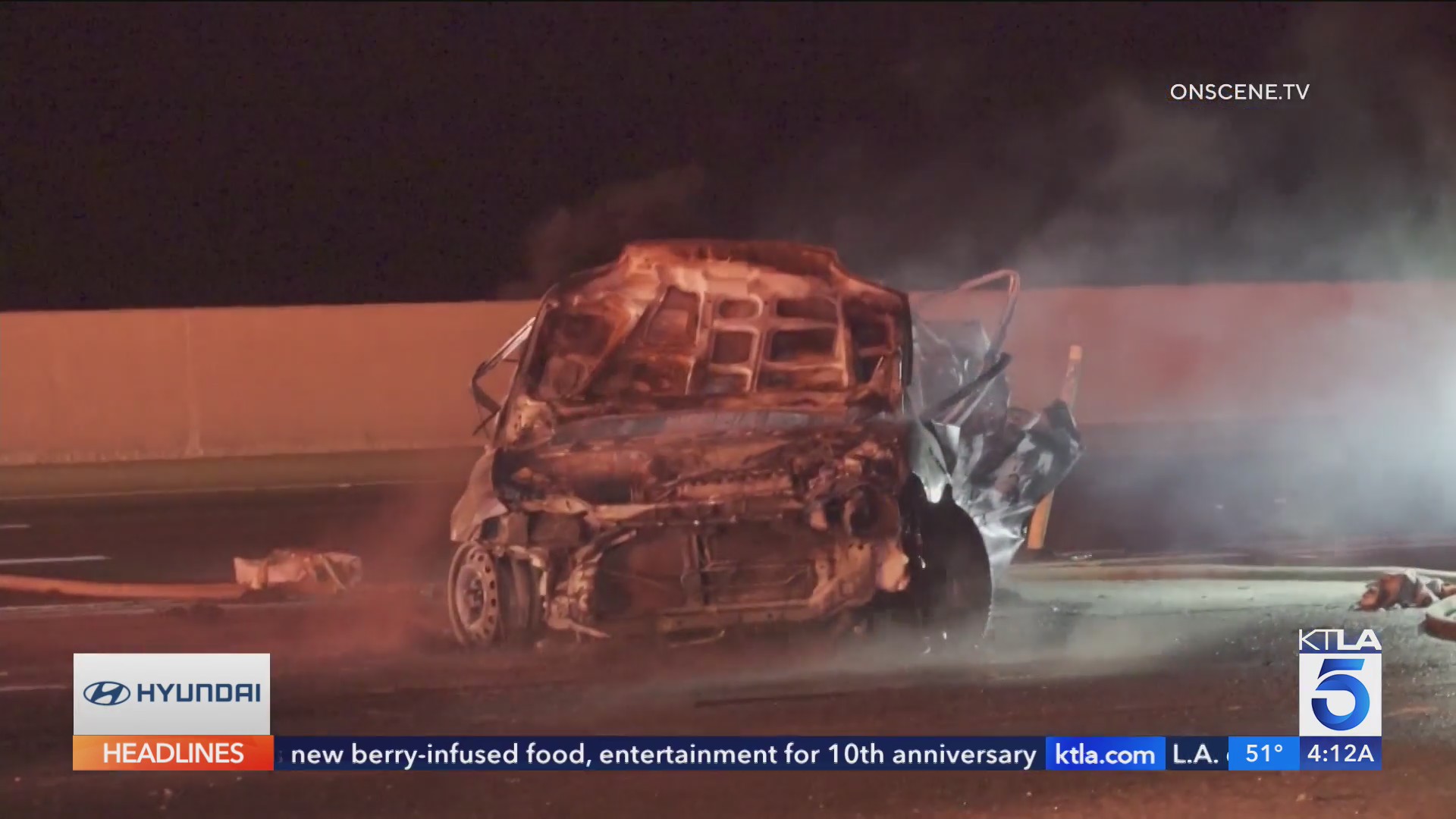 Driver killed in fiery crash on 91 Fwy; EB lanes closed in OC – KTLA