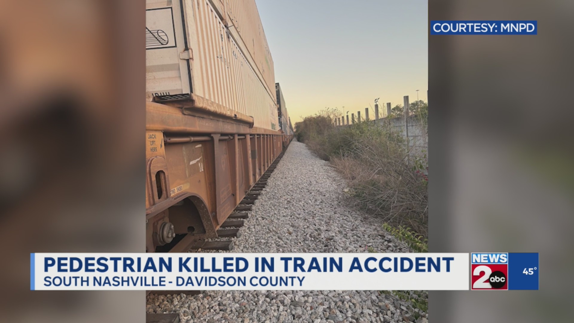 Pedestrian killed in South Nashville train accident – WKRN News 2