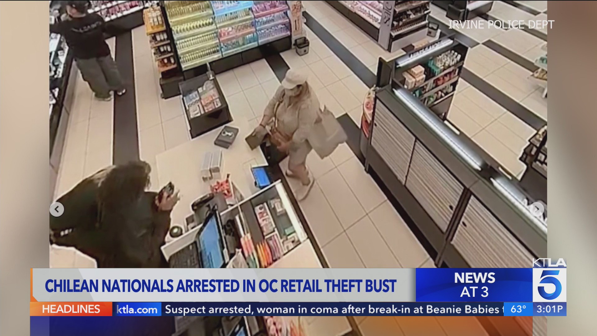 2 Chilean nationals arrested for Irvine retail theft – KTLA