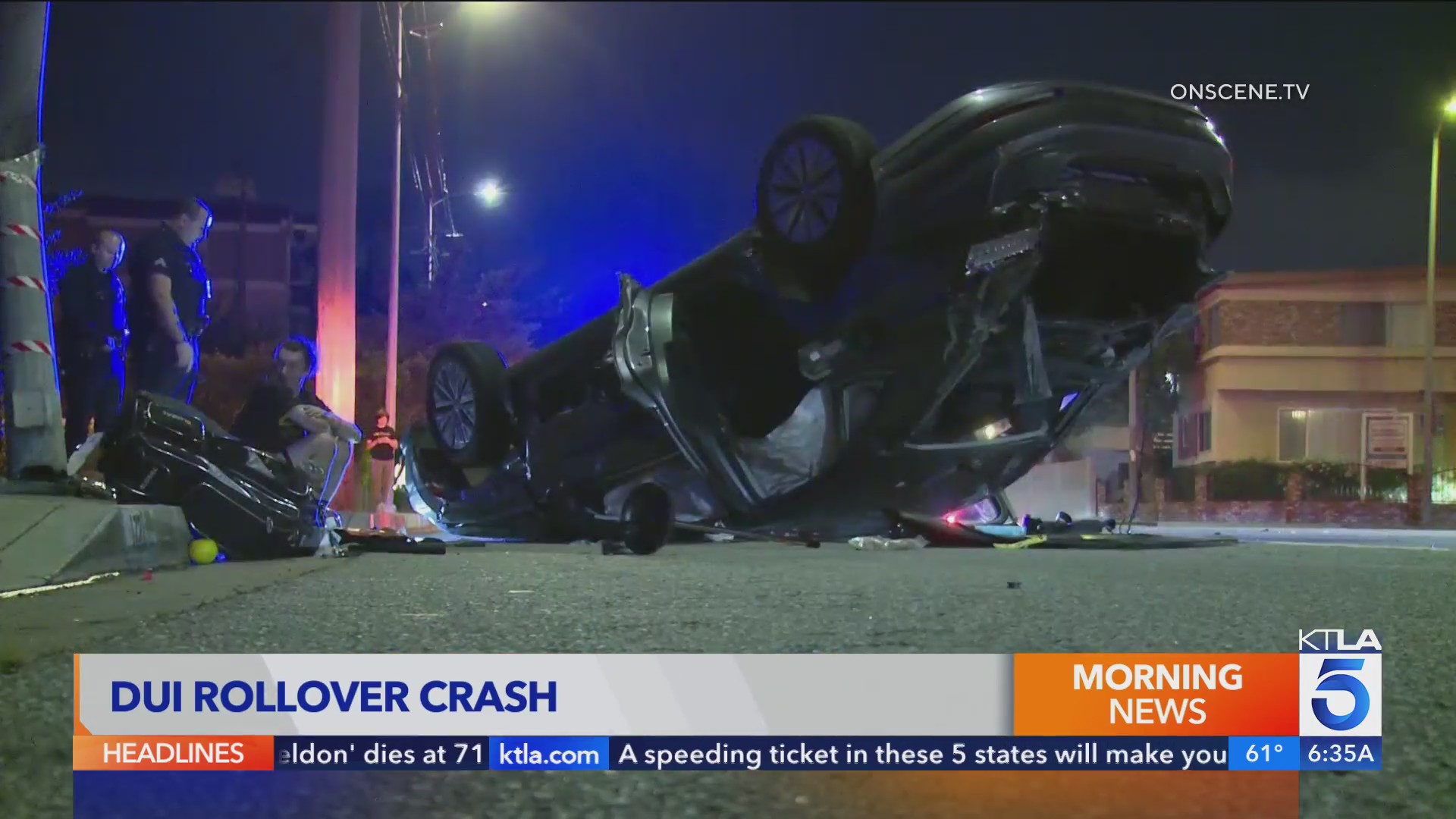 DUI suspect’s vehicle lands on roof on L.A.’s Westside – KTLA