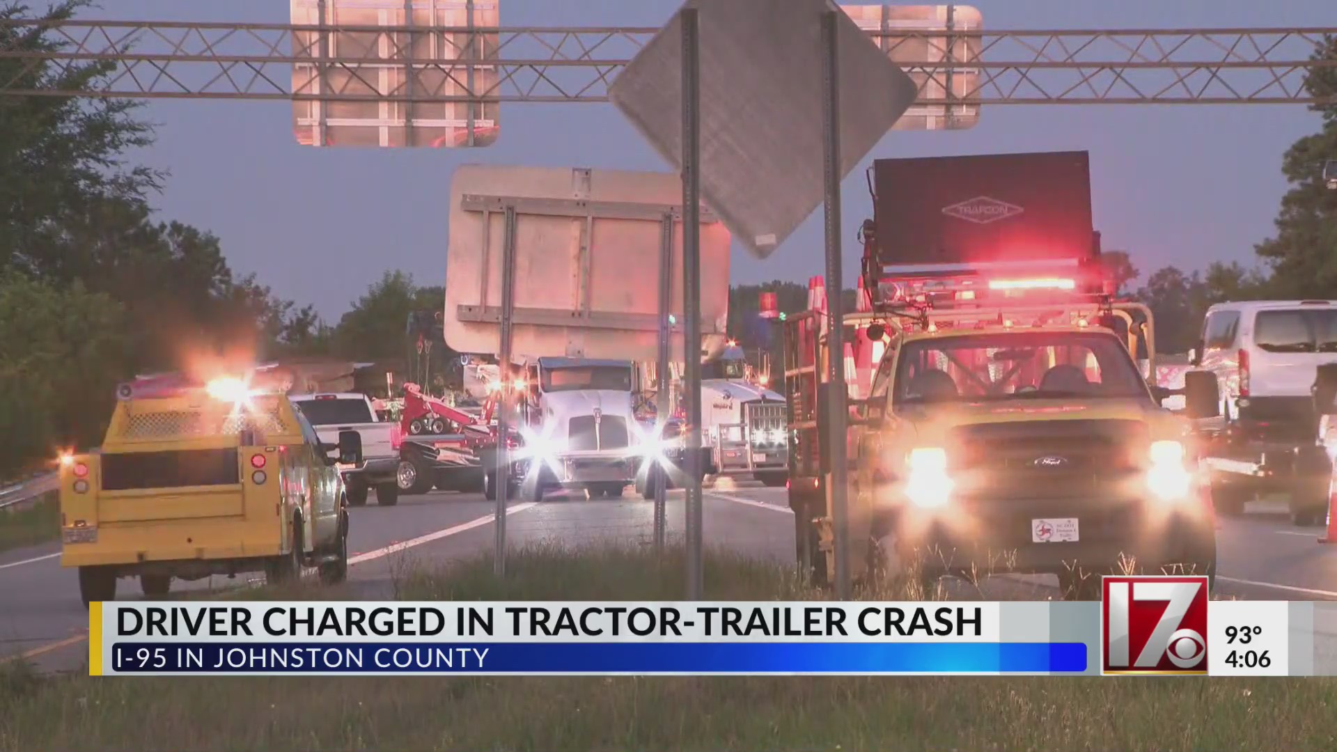 Driver charged in Johnston County tractor-trailer crash – CBS17.com