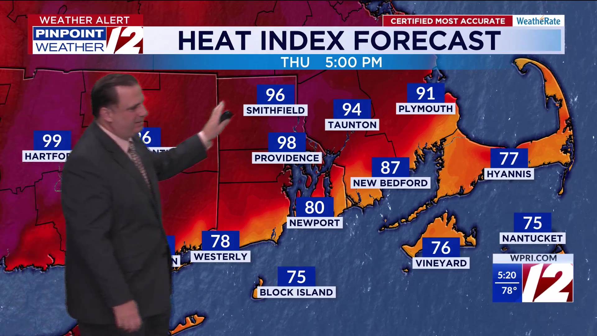 WPRI 12 Weather Forecast for 7/17/25: Very warm and very humid today; t ...