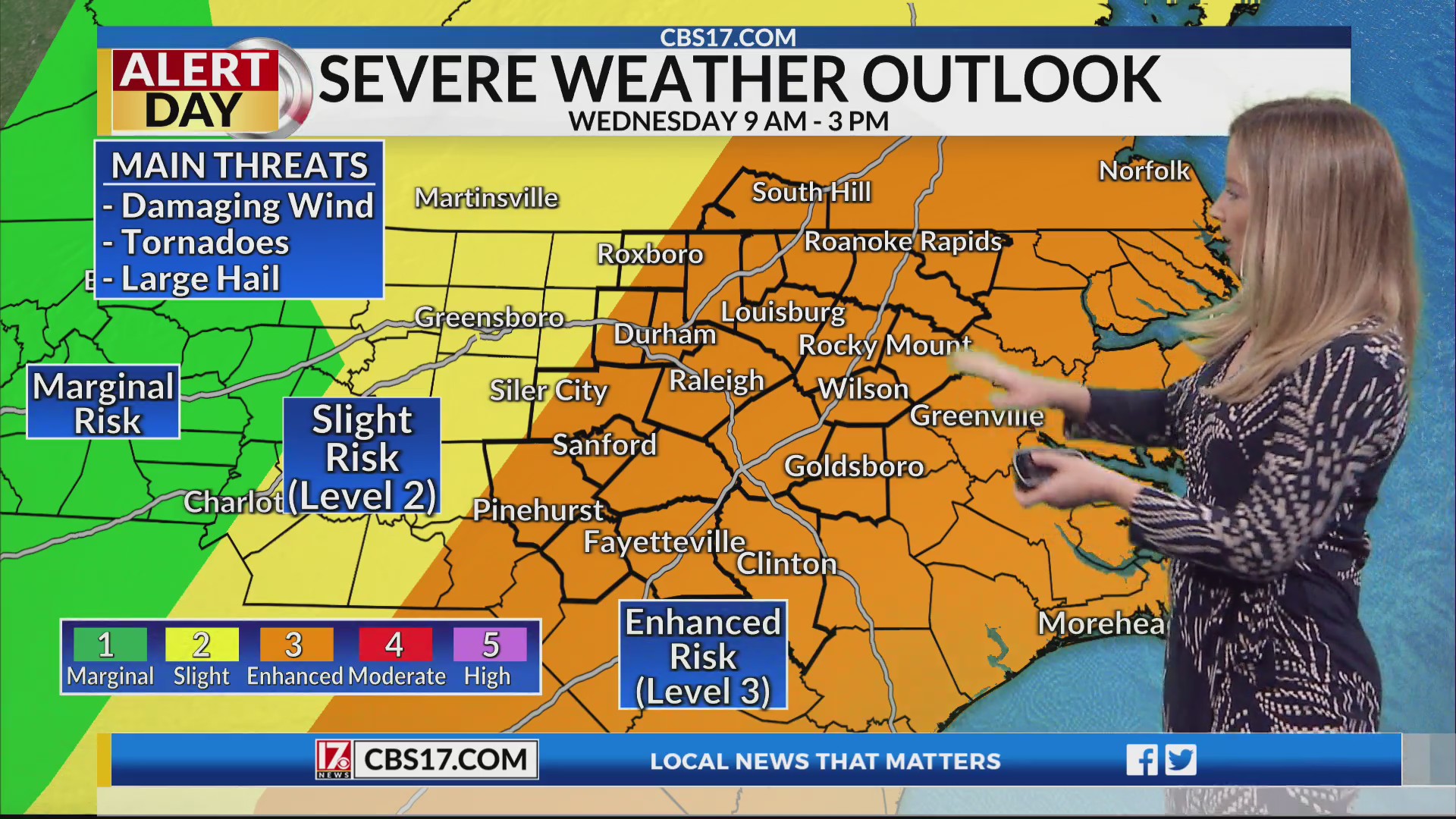 Dry one more day before severe weather risk in central NC – CBS17.com