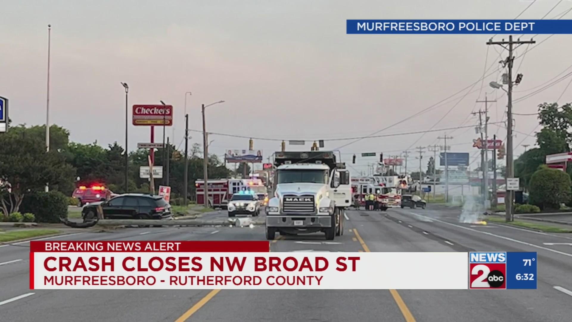 Broad Street closed in Murfreesboro following crash – WKRN News 2