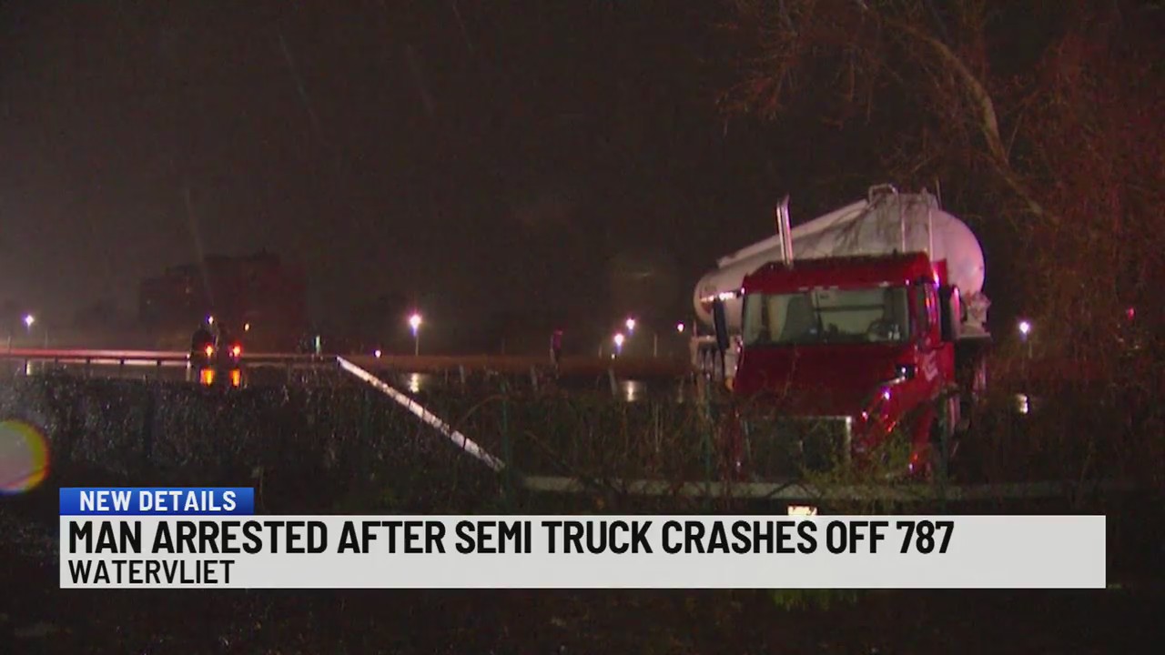 Man arrested after semi truck crashes off 787 – NEWS10 ABC