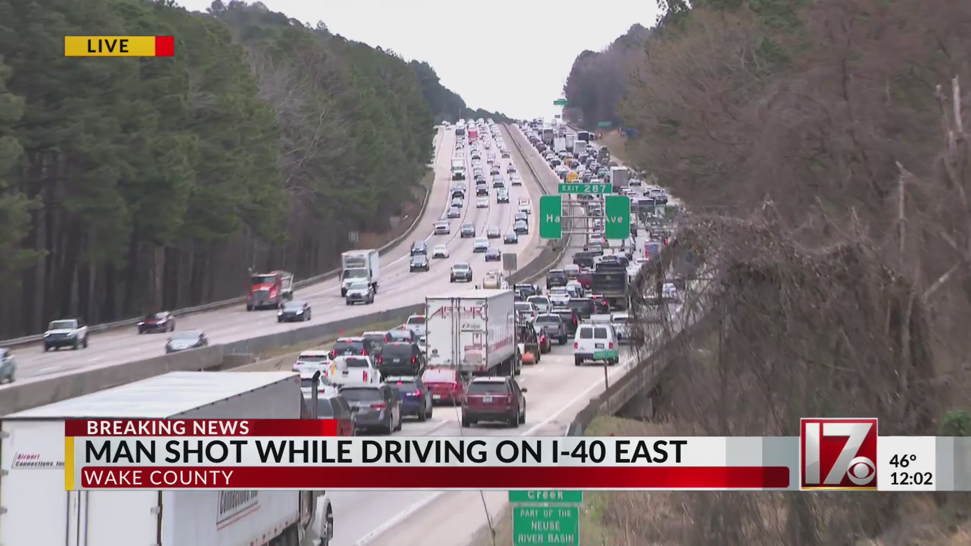Man shot while driving on I-40 East in Wake County – CBS17.com