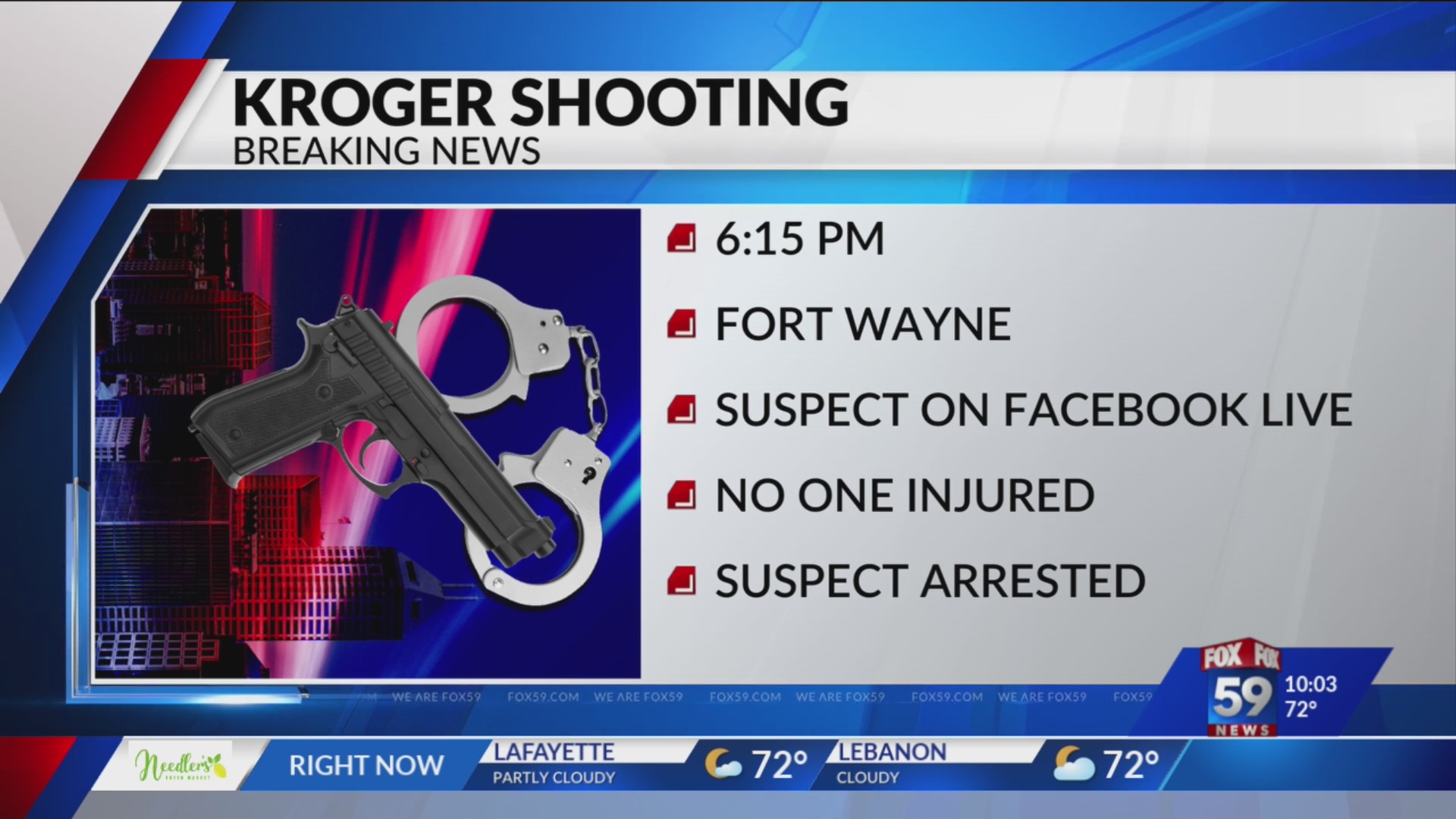Suspect apprehended after shots fired at Fort Wayne Kroger – Fox 59