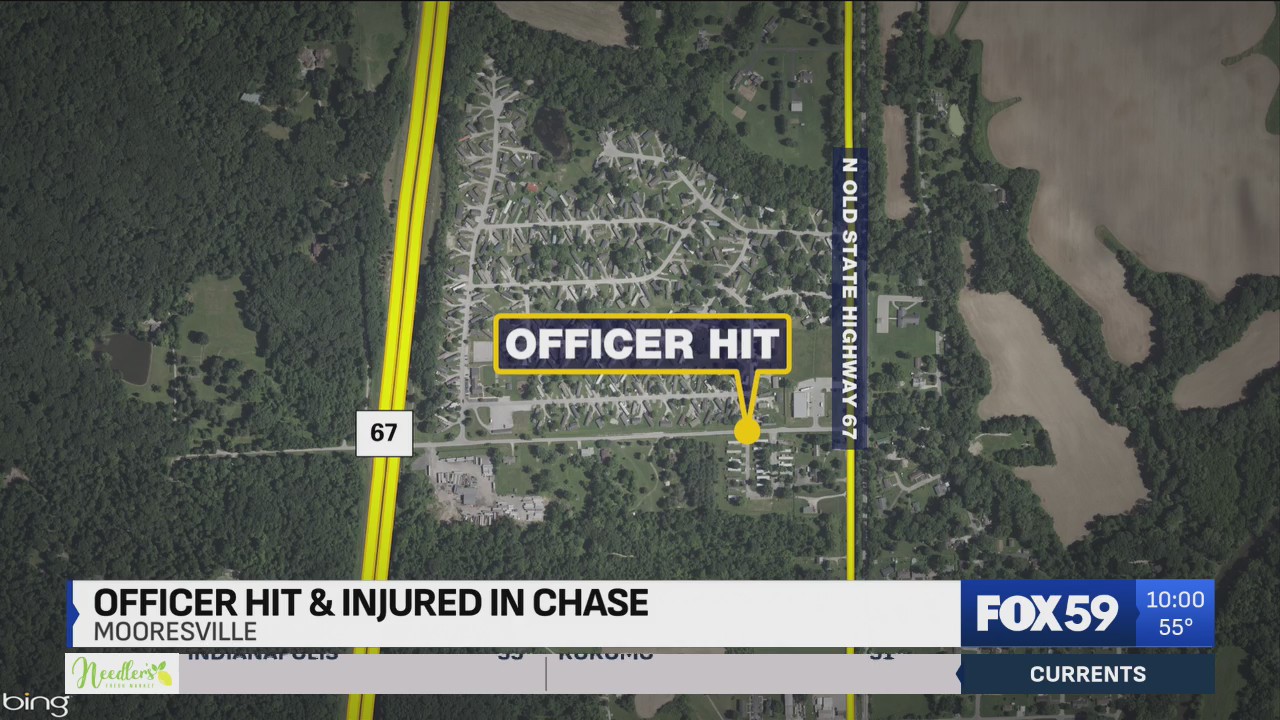 Driver strikes police officer during chase in Mooresville – Fox 59