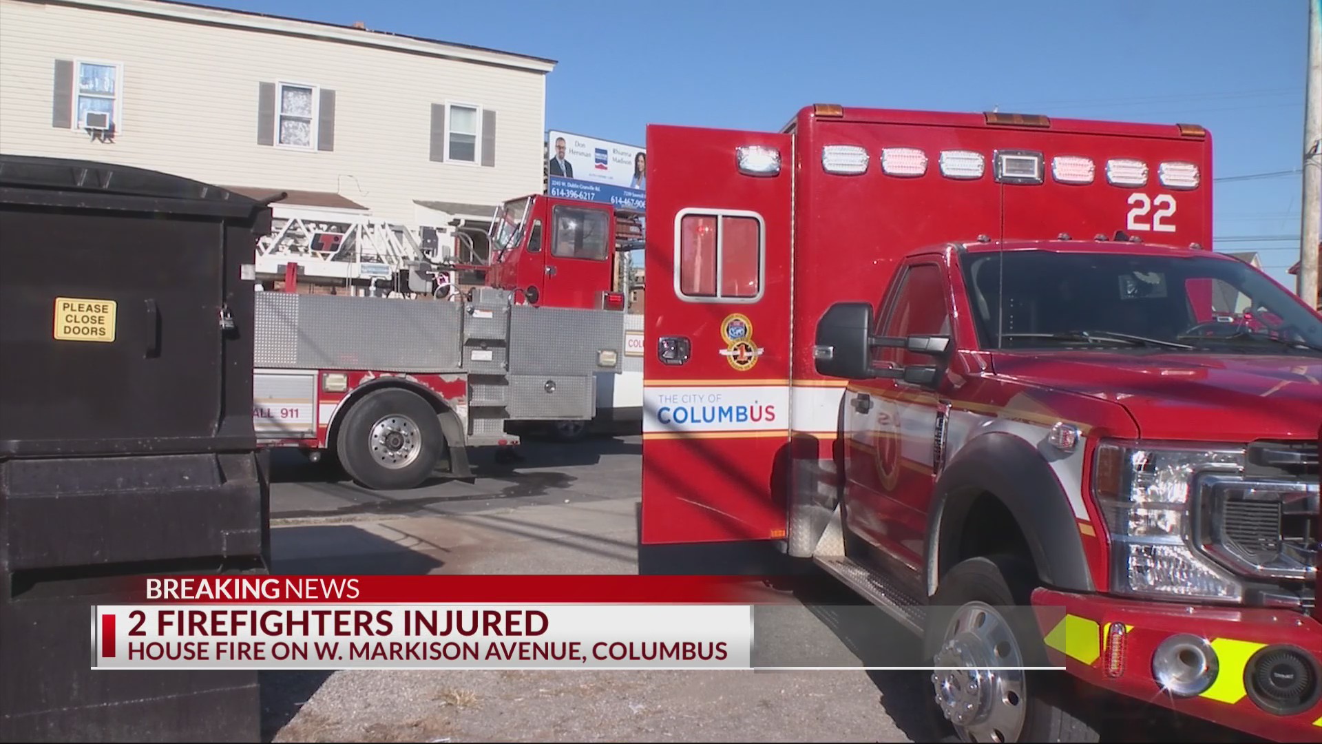 Two firefighters hurt in south Columbus house fire – NBC4 WCMH-TV