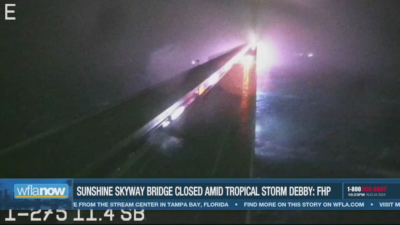 Skyway Bridge closed due to high winds caused by Tropical Storm Debby ...