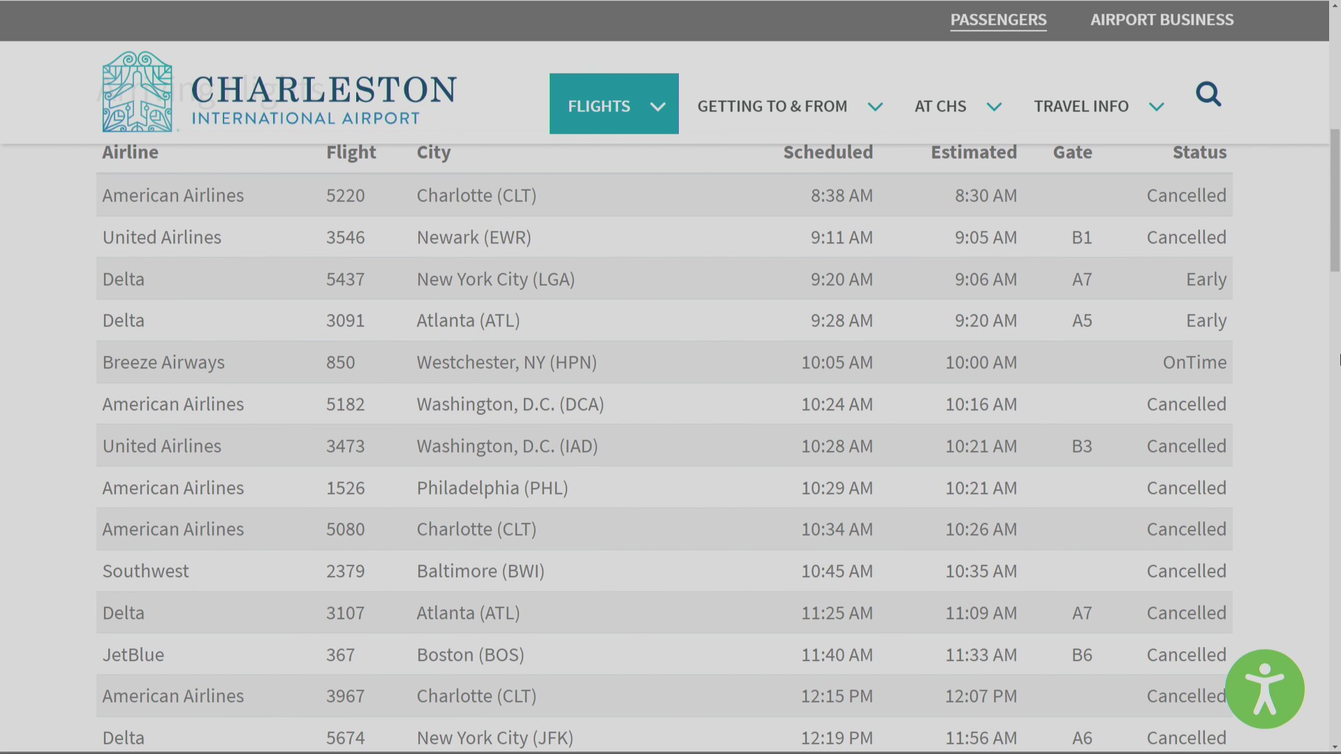 Charleston International Airport remains closed Wednesday due to snow ...