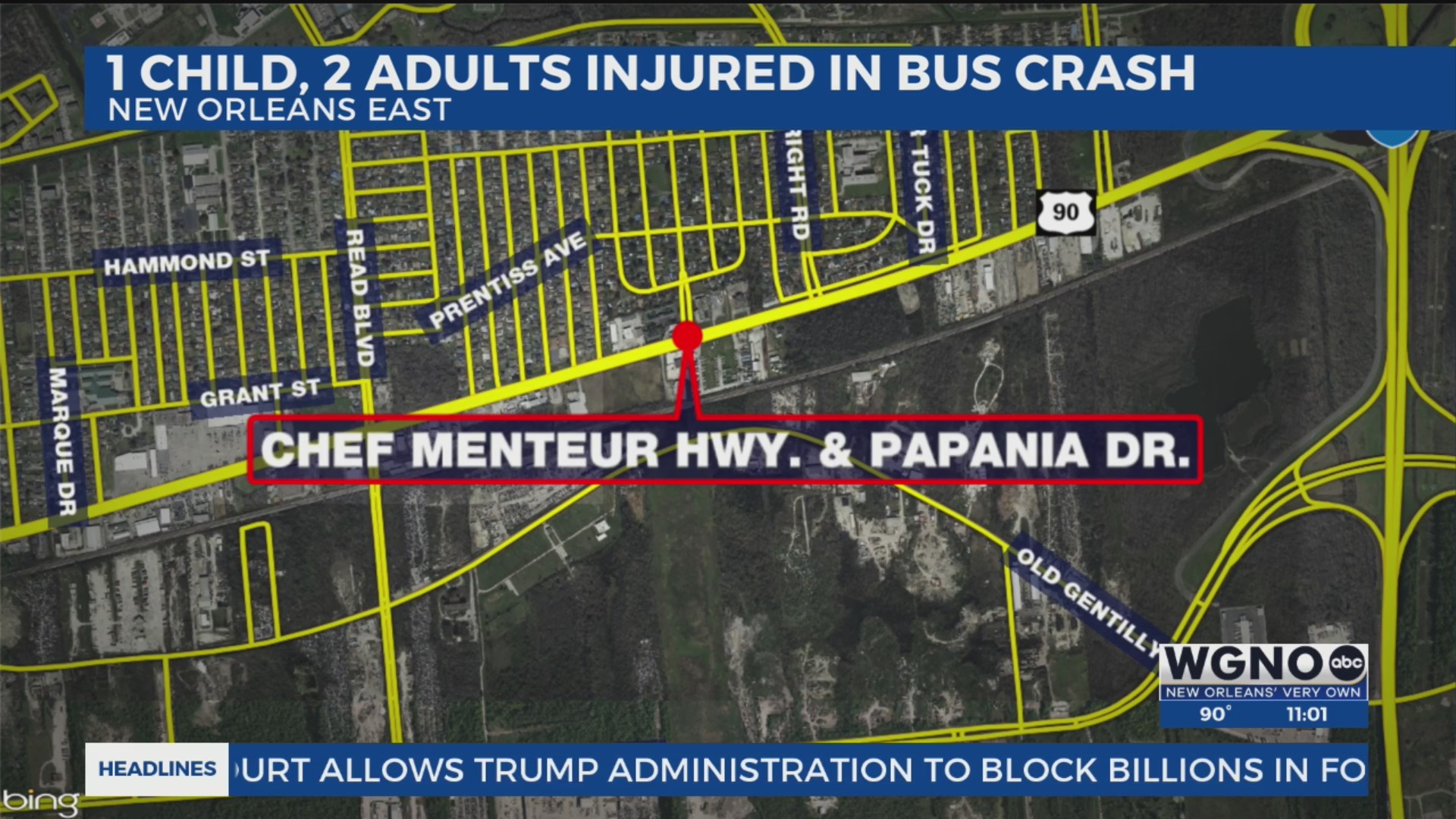 Child, two adults injured following New Orleans east bus crash – WGNO