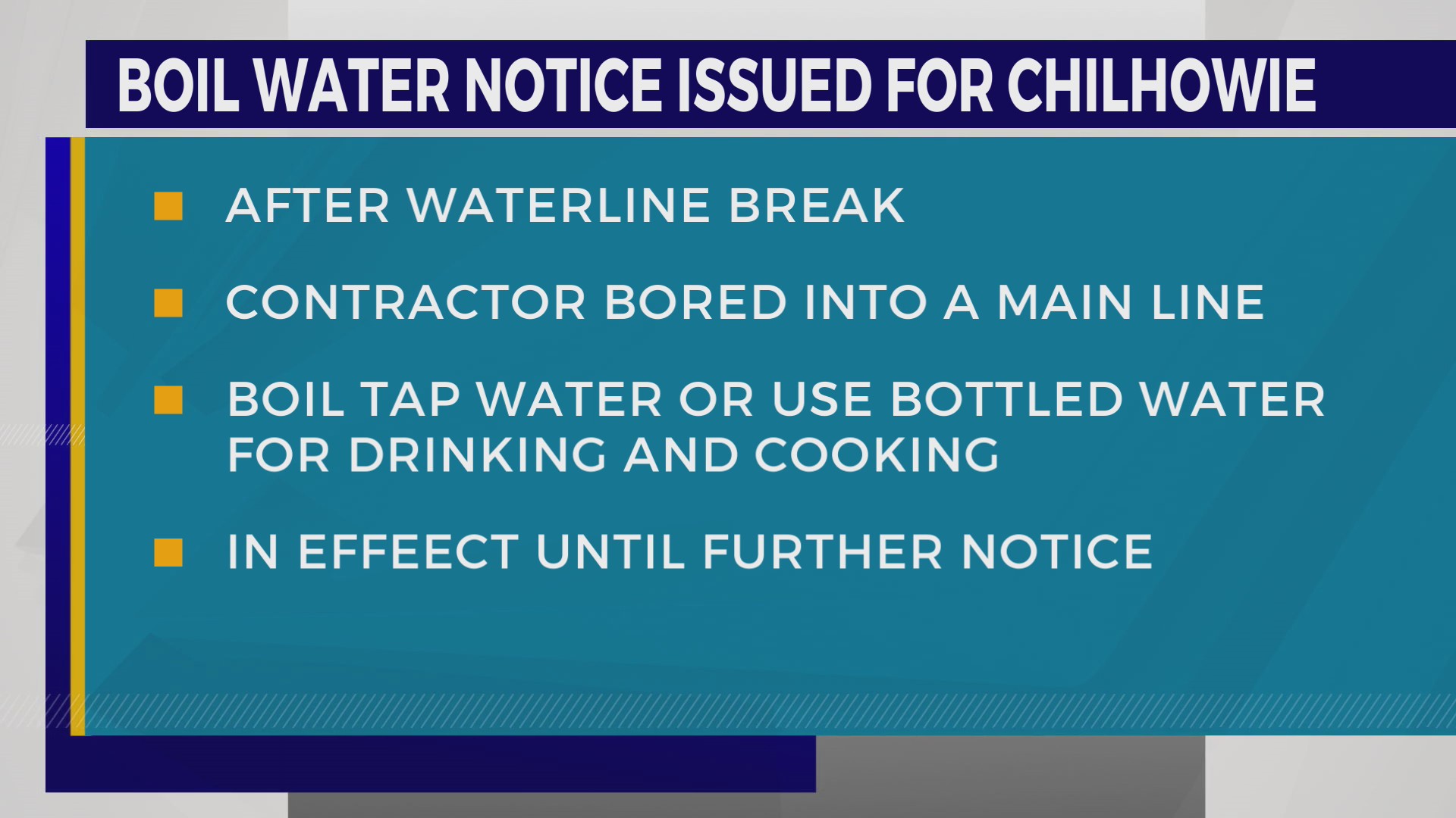 Boil water notice issued for Chilhowie after waterline break WJHL