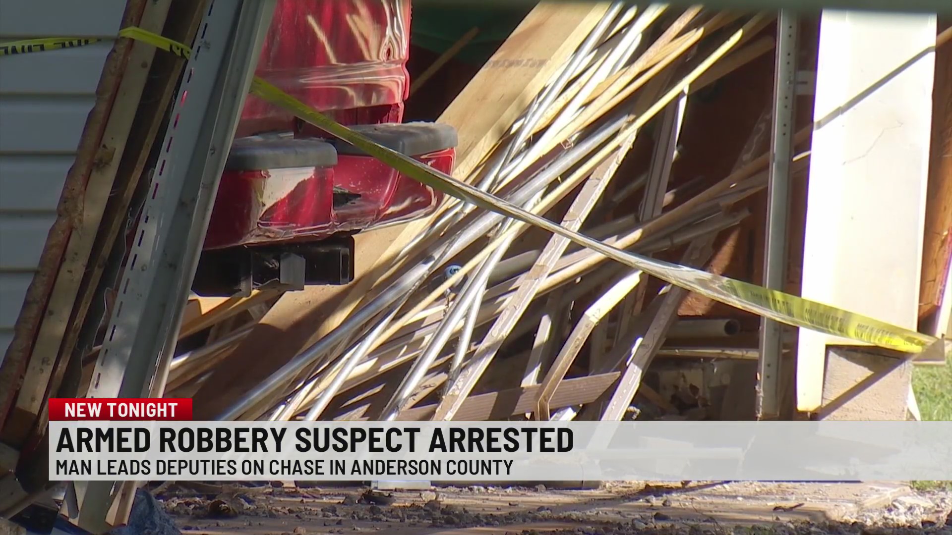Upstate armed robbery suspect arrested after crashing into garage ...