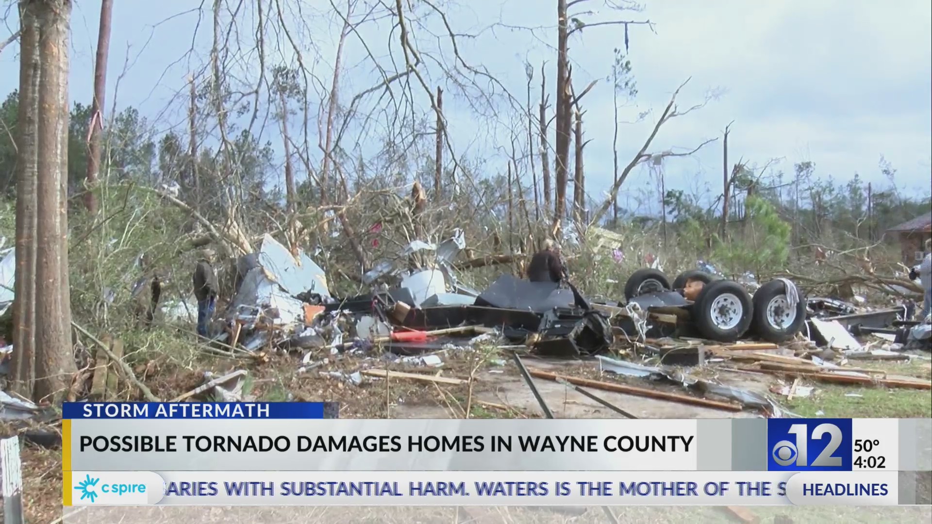 Possible tornado damages homes in Wayne County – WJTV