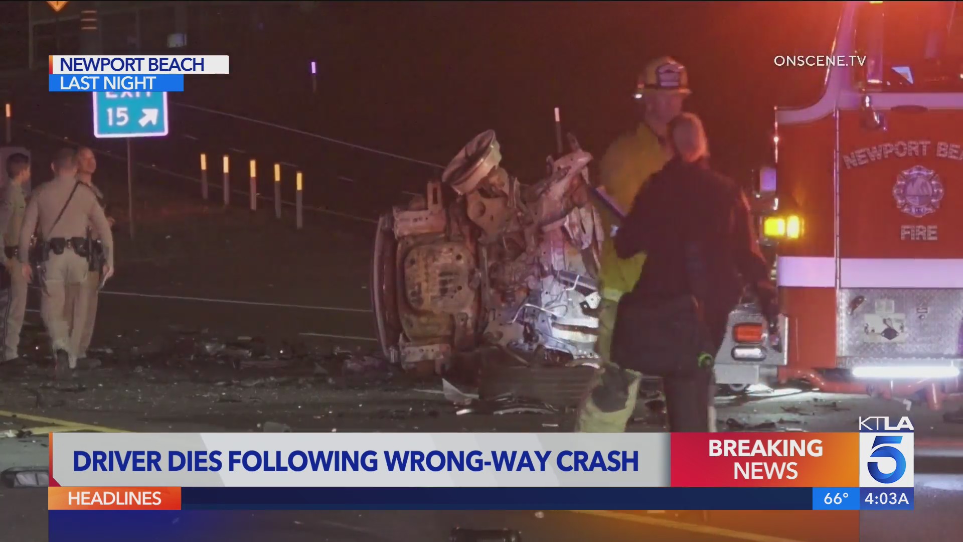 Motorist killed in wrong-way crash on freeway in Newport Beach – KTLA