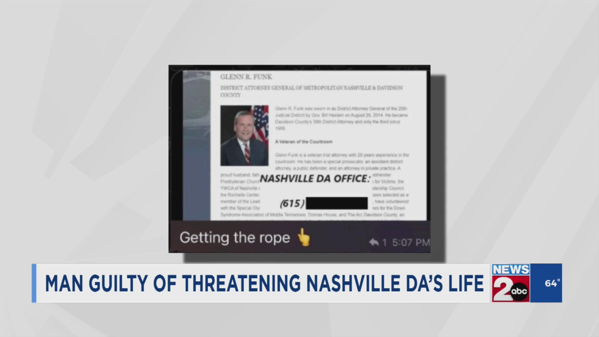 Man guilty of threatening Nashville, TN DA’s life – WKRN News 2