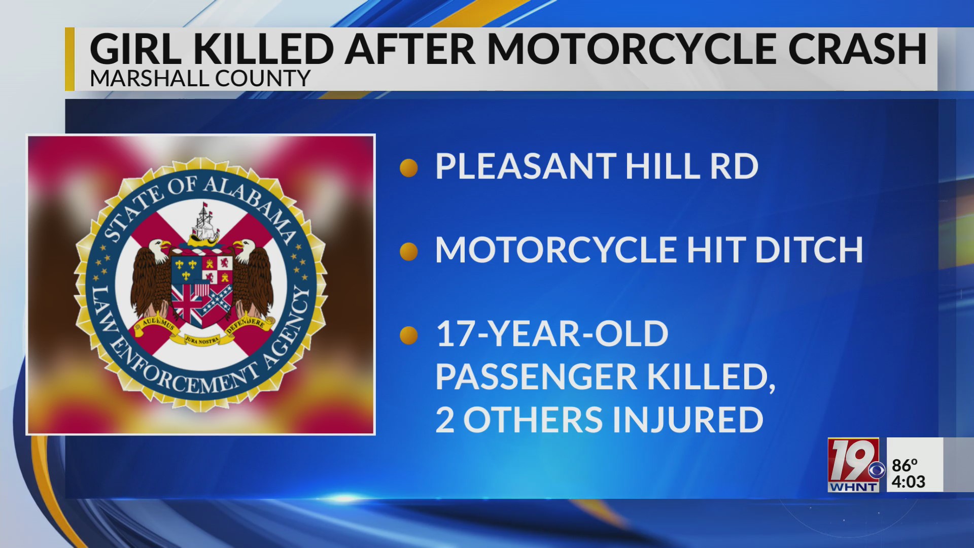 Girl Killed After Motorcycle Crash | August 6, 2025 | News 19 at 4 p.m ...