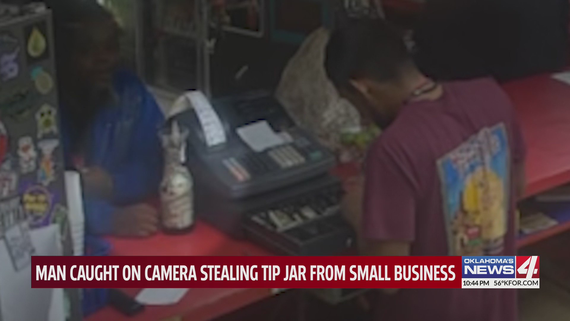 Man caught on camera stealing tip jar from small business – KFOR.com ...