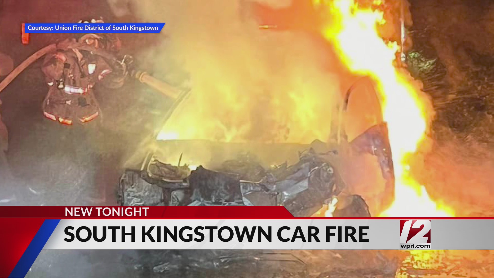 Crews extinguish car fire in South Kingstown