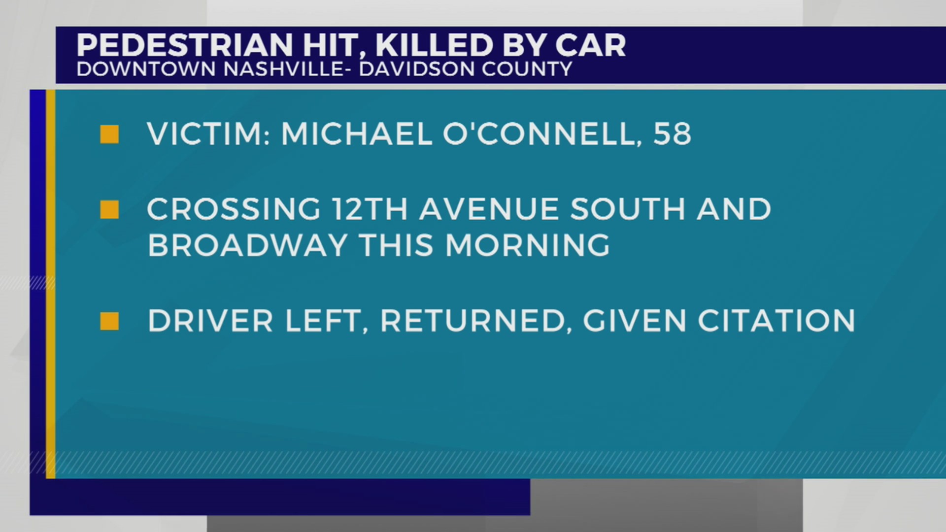 Pedestrian killed in crash on Broadway crosswalk – WKRN News 2