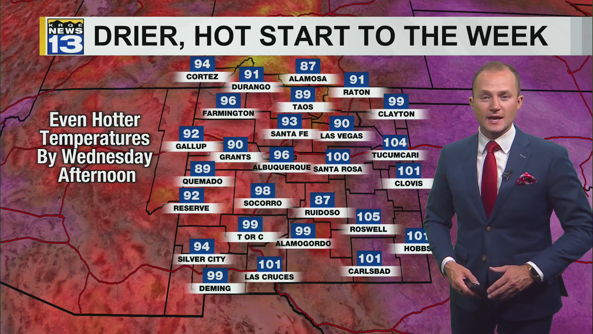 Temperatures heat up as drier air moves in this week – KRQE NEWS 13 ...