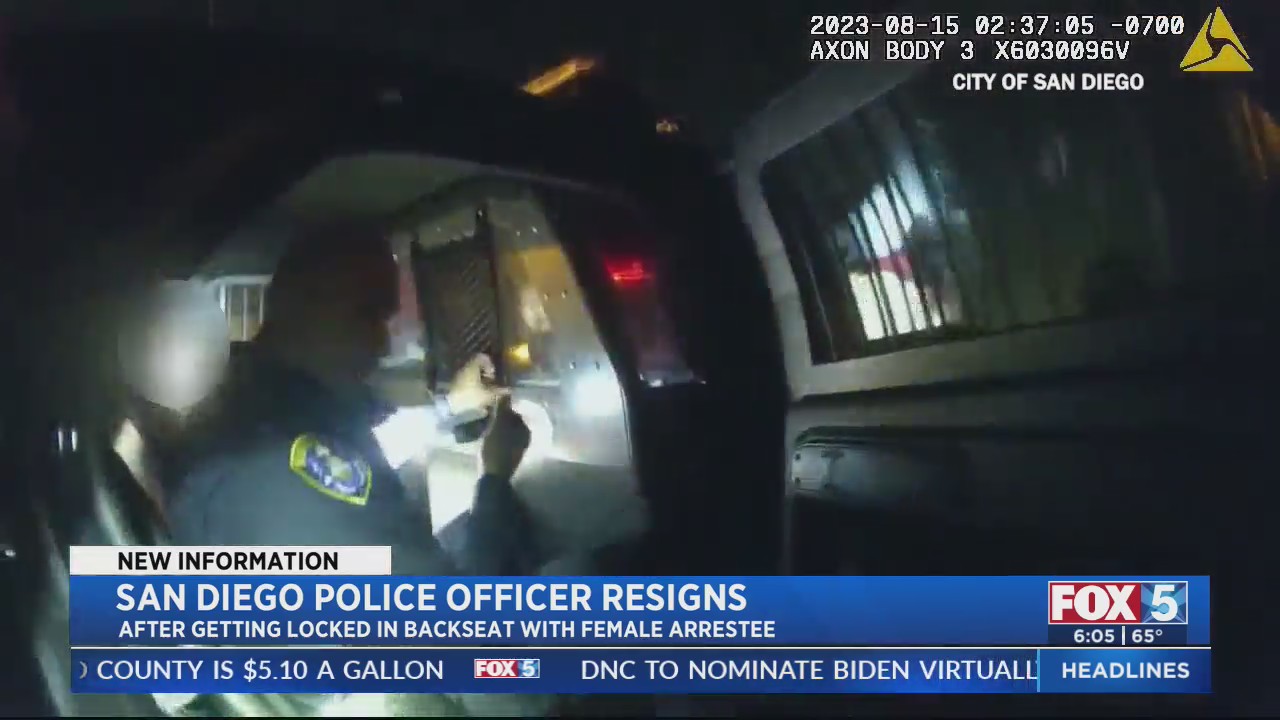 San Diego Police Officer resigns after getting locked in backseat with ...
