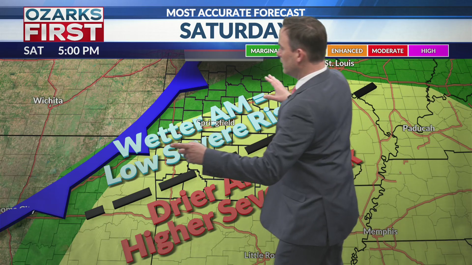 Ozarks severe storm risk for some Saturday – KOLR – OzarksFirst.com