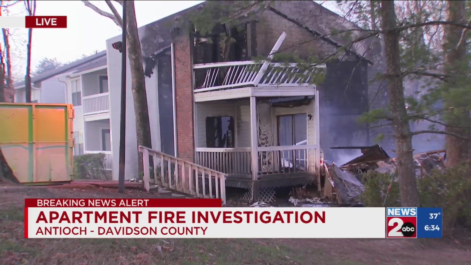 Building damaged in Antioch apartment fire – WKRN News 2