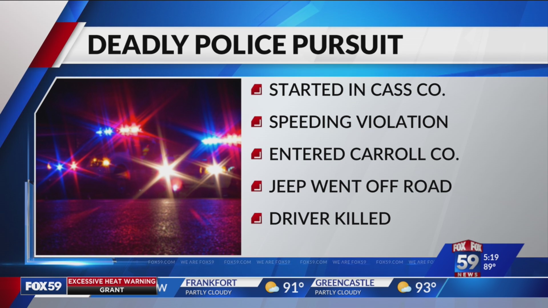 Cass County police chase ends in deadly crash on SR-29 – Fox 59