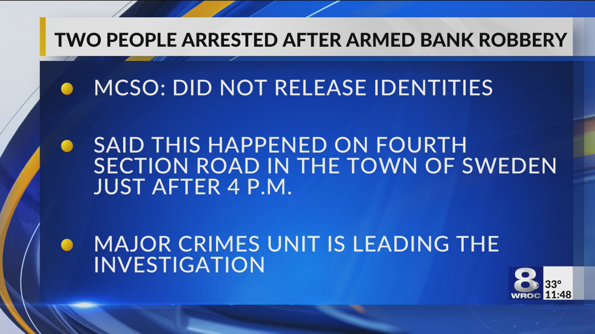 Armed robbery at M&T Bank in Sweden, 2 arrested – RochesterFirst