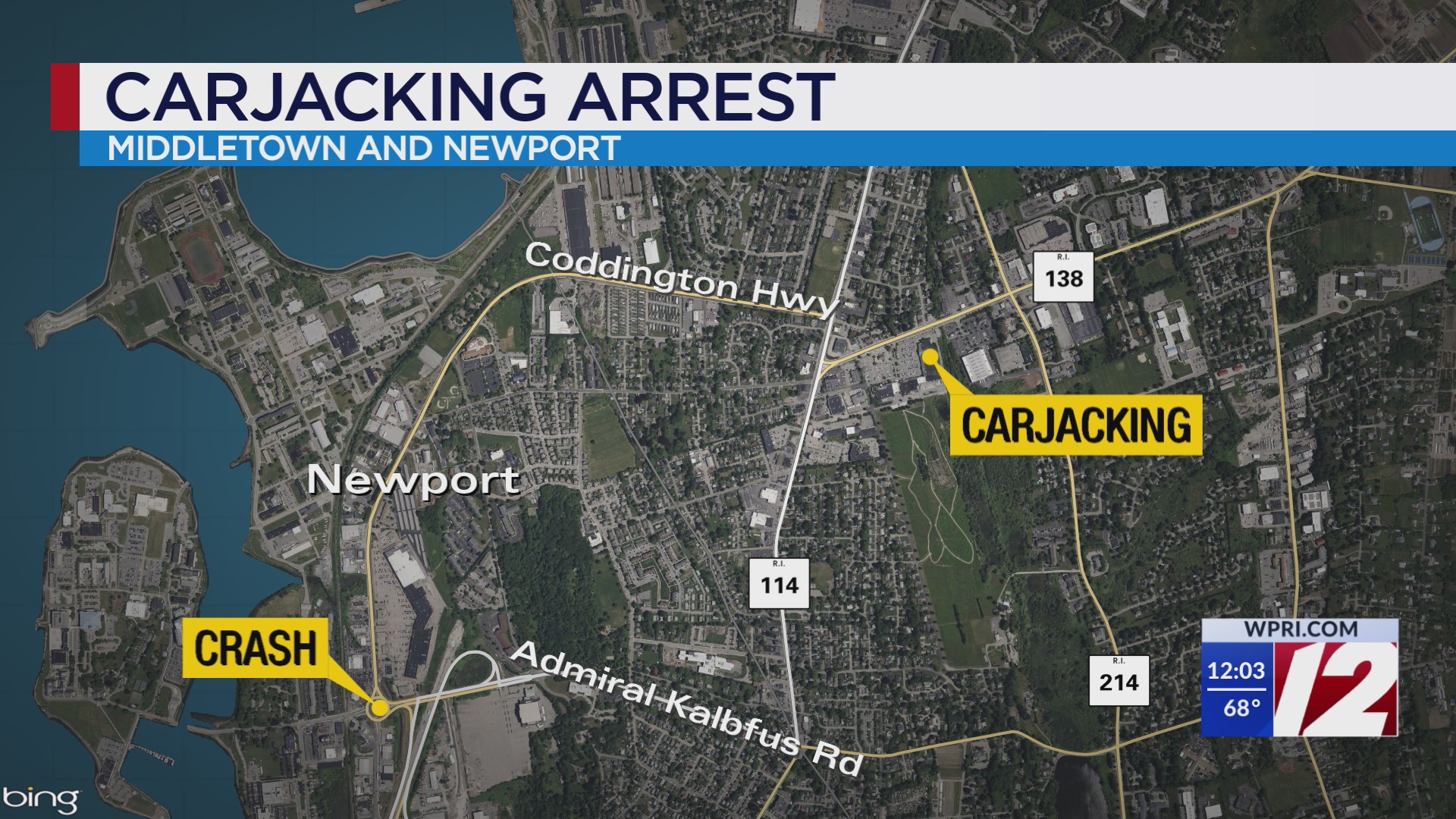 Man arrested for alleged armed carjacking in Middletown, Newport – WPRI.com