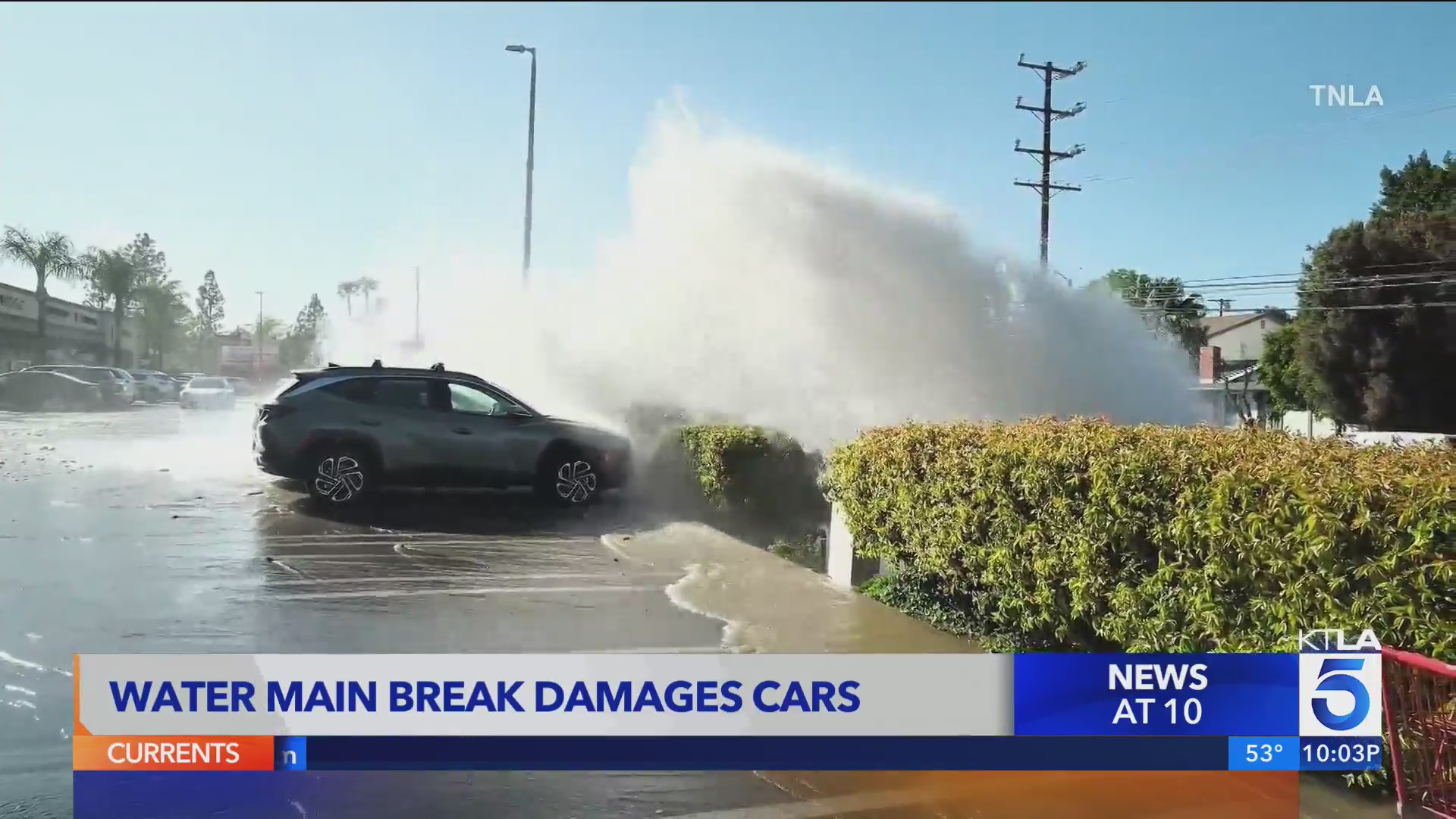 Water main break damages cars in West Hills – KTLA