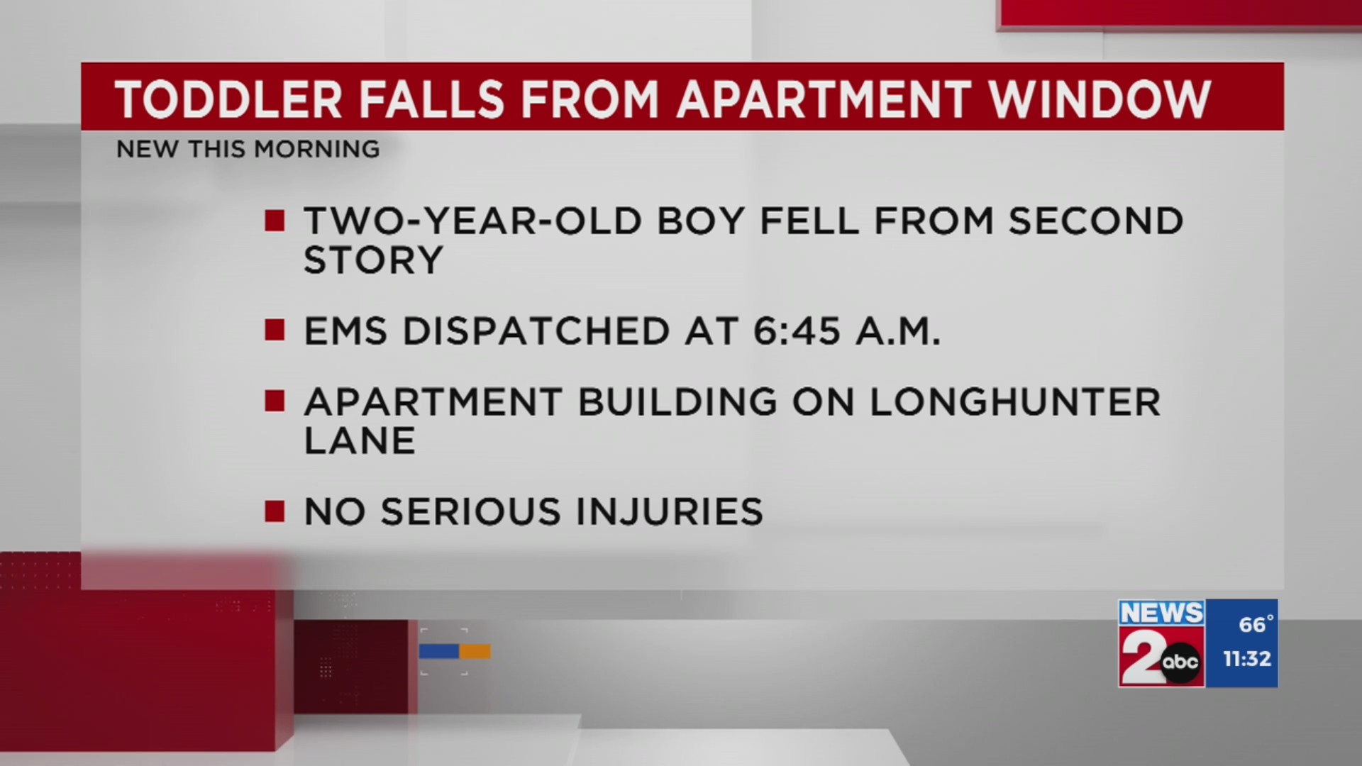 Toddler falls out of apartment window in South Nashville – WKRN News 2