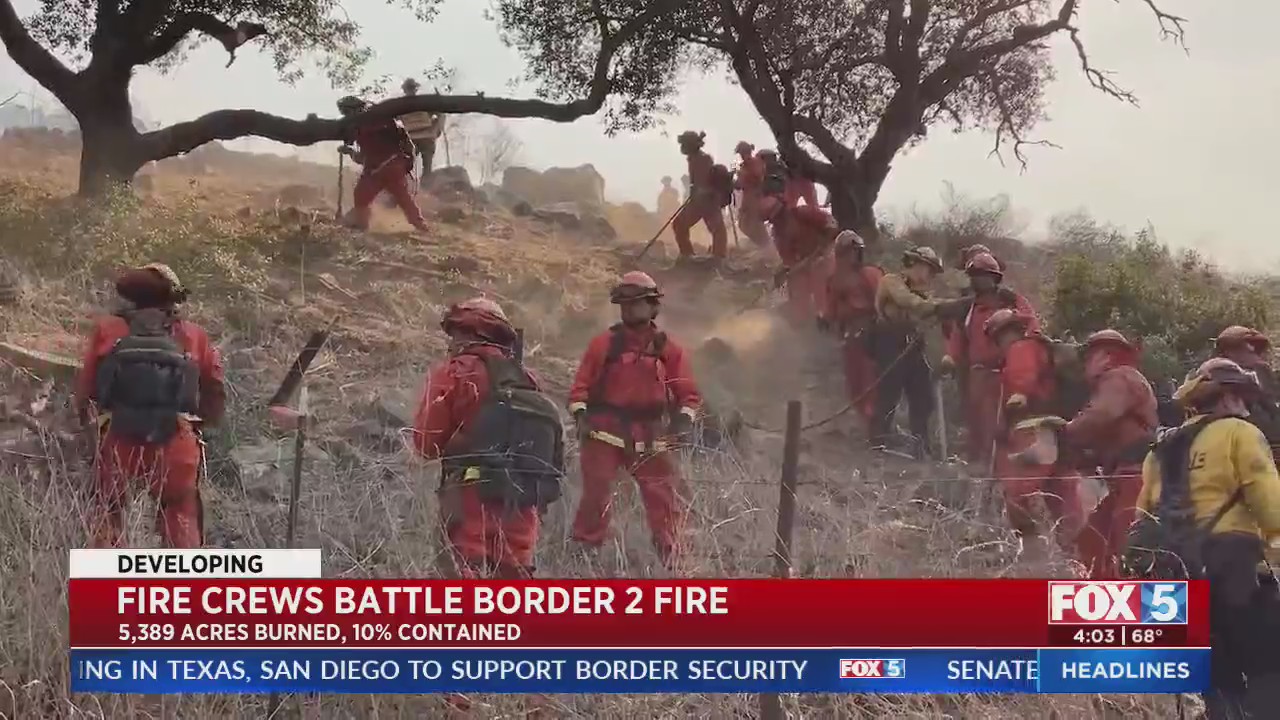 Fire crews working to contain Border 2 Fire – FOX 5 San Diego & KUSI News