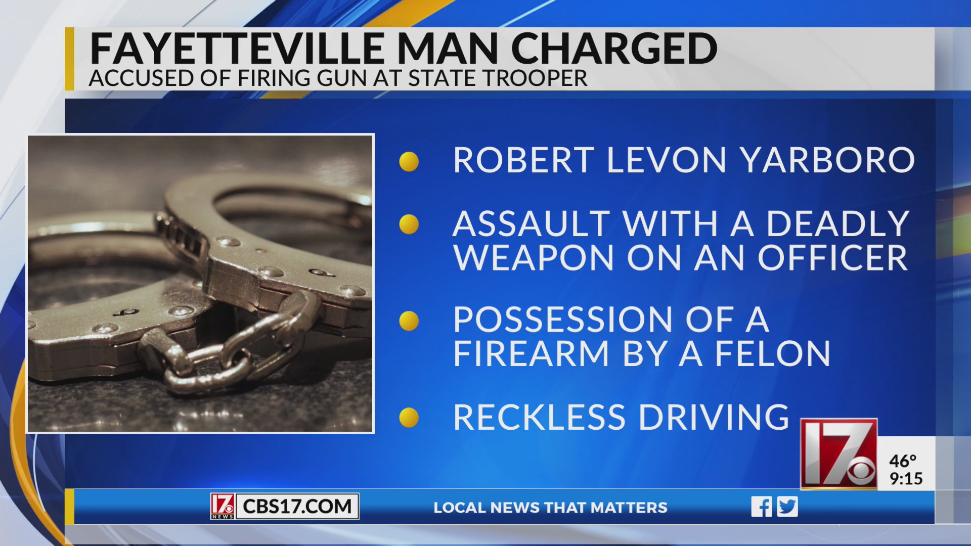 Fayetteville man charged in shooting of trooper: Warrant – CBS17.com
