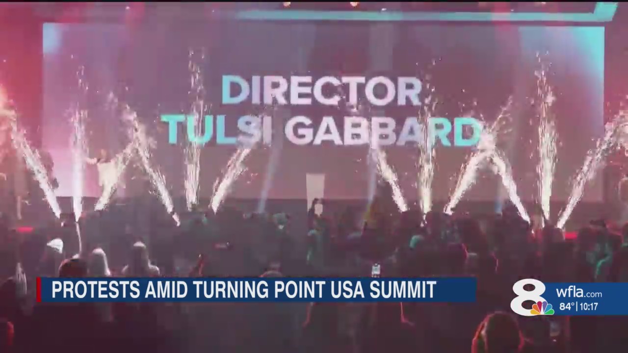 Student-led protest demonstrations unfold amid Turning Point USA Student  Action Summit
