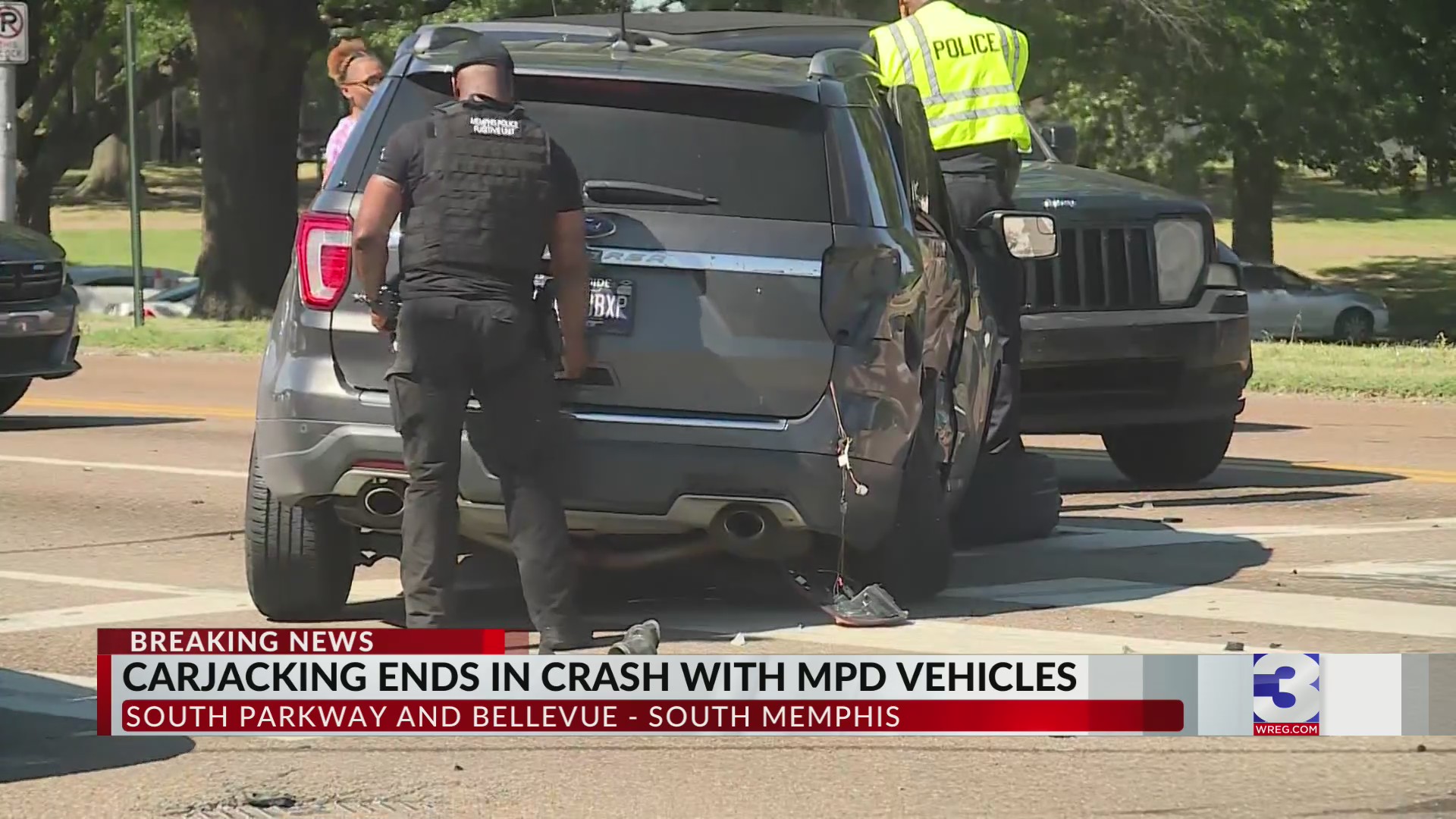MPD squad cars crash with carjacked vehicle in South Memphis – WREG.com
