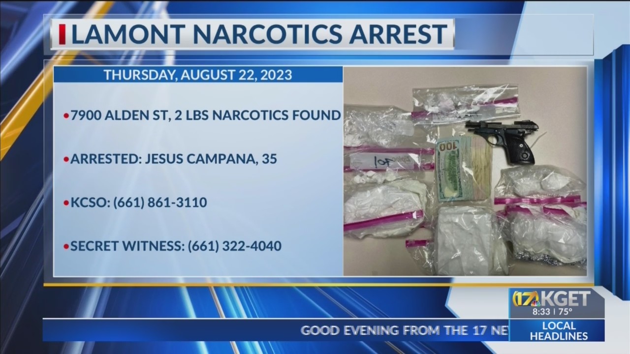 Man arrested, 2 pounds of drugs seized in Lamont: KCSO – KGET 17 News
