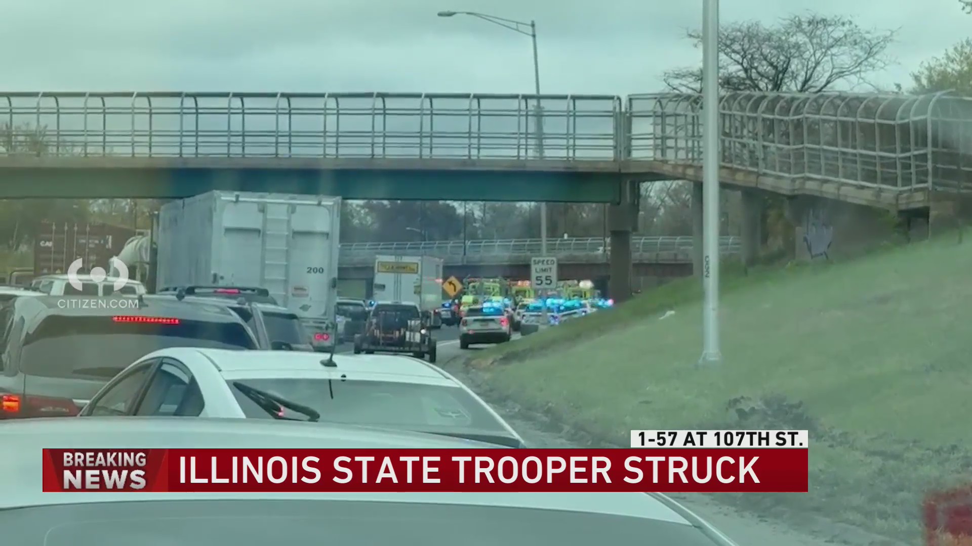 Crash involving Illinois State Trooper shuts down all lanes on NB I-57 ...