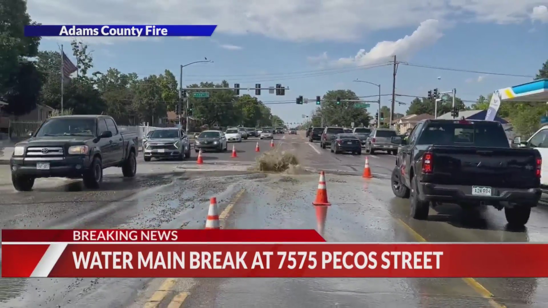 Crews on the scene of water main break in Adams County – FOX31 Denver