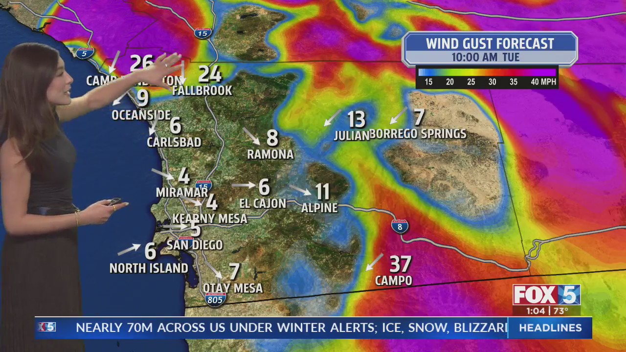 Strong Santa Ana winds creating dangerous fire weather – FOX 5 San ...
