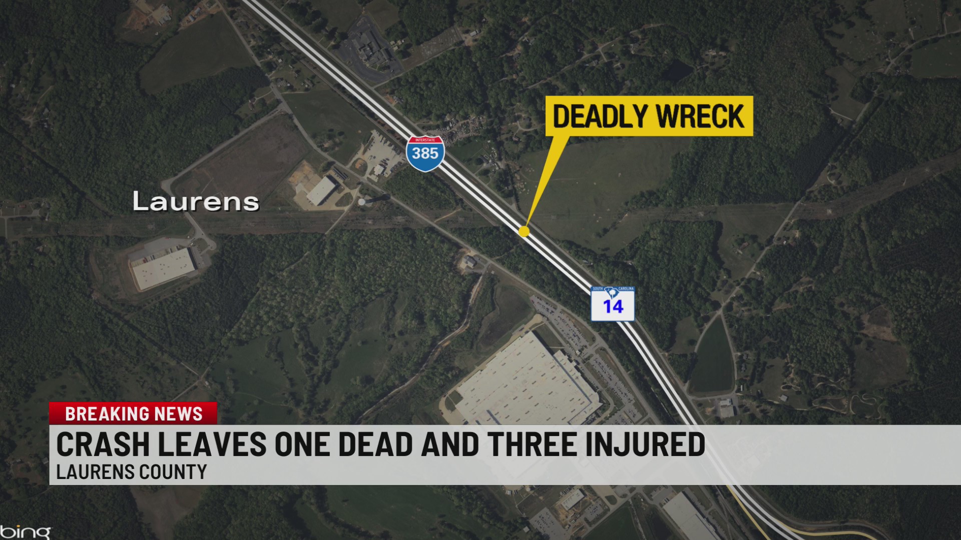 1 killed, 3 injured in crash on I-385 in Laurens Co. – WSPA 7NEWS