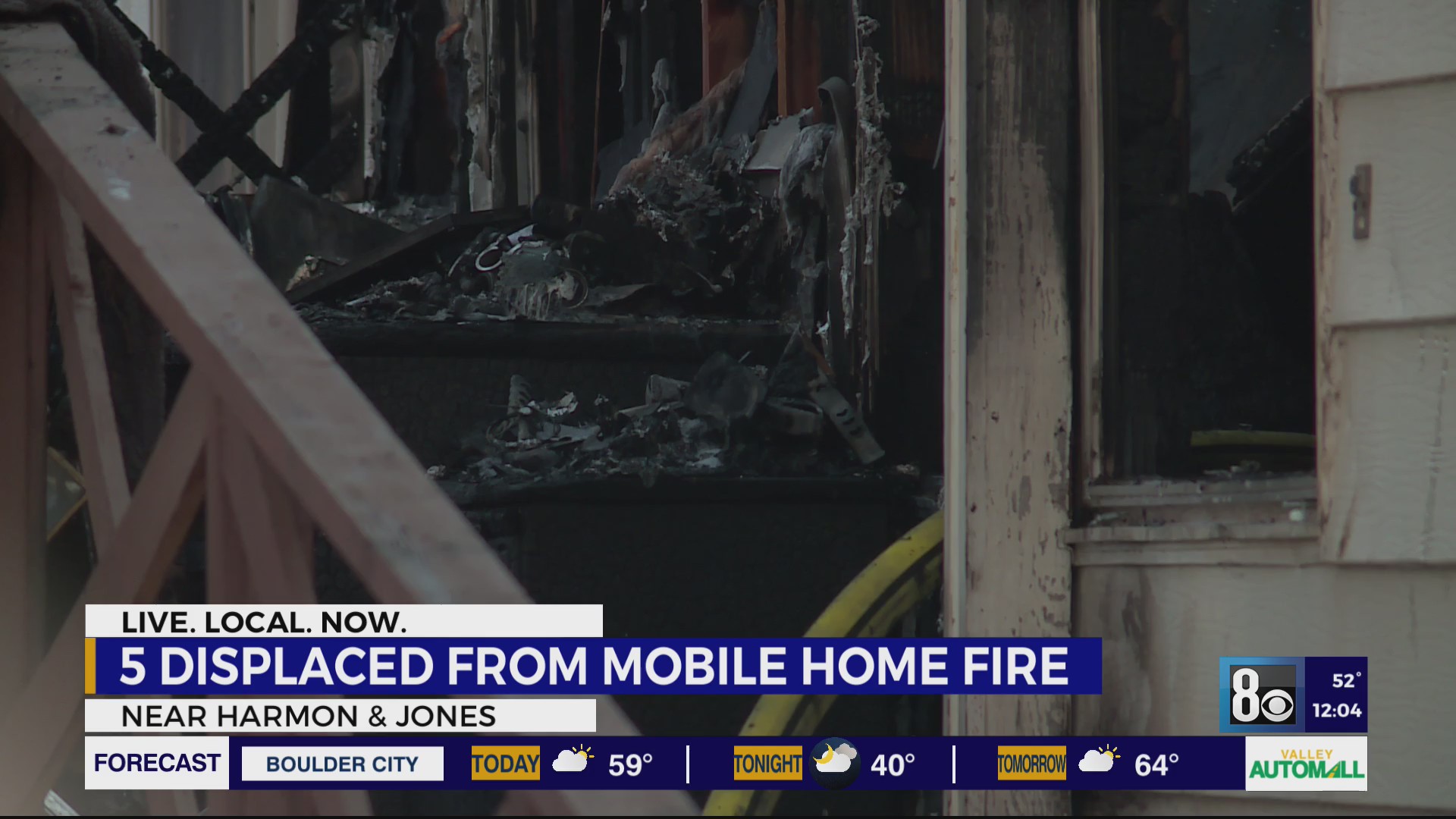 Las Vegas valley mobile home fire displaces 5 residents – KLAS